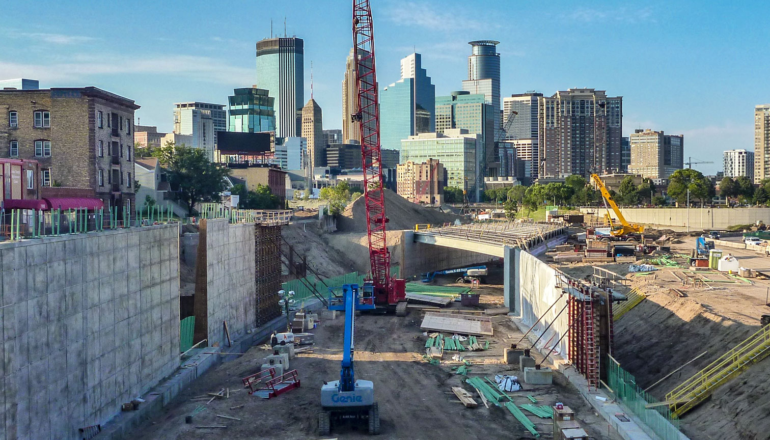 Construction site near downtown Minneapolis, Minnesota